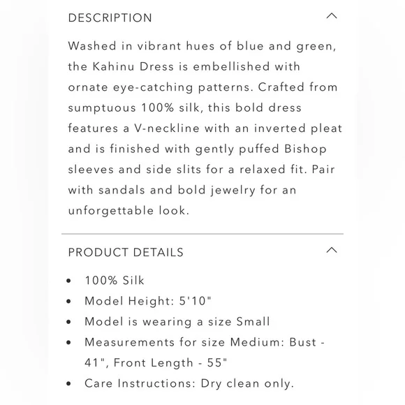 New Johnny Was Kahinu Silk Dress size XS - Picture 13 of 13